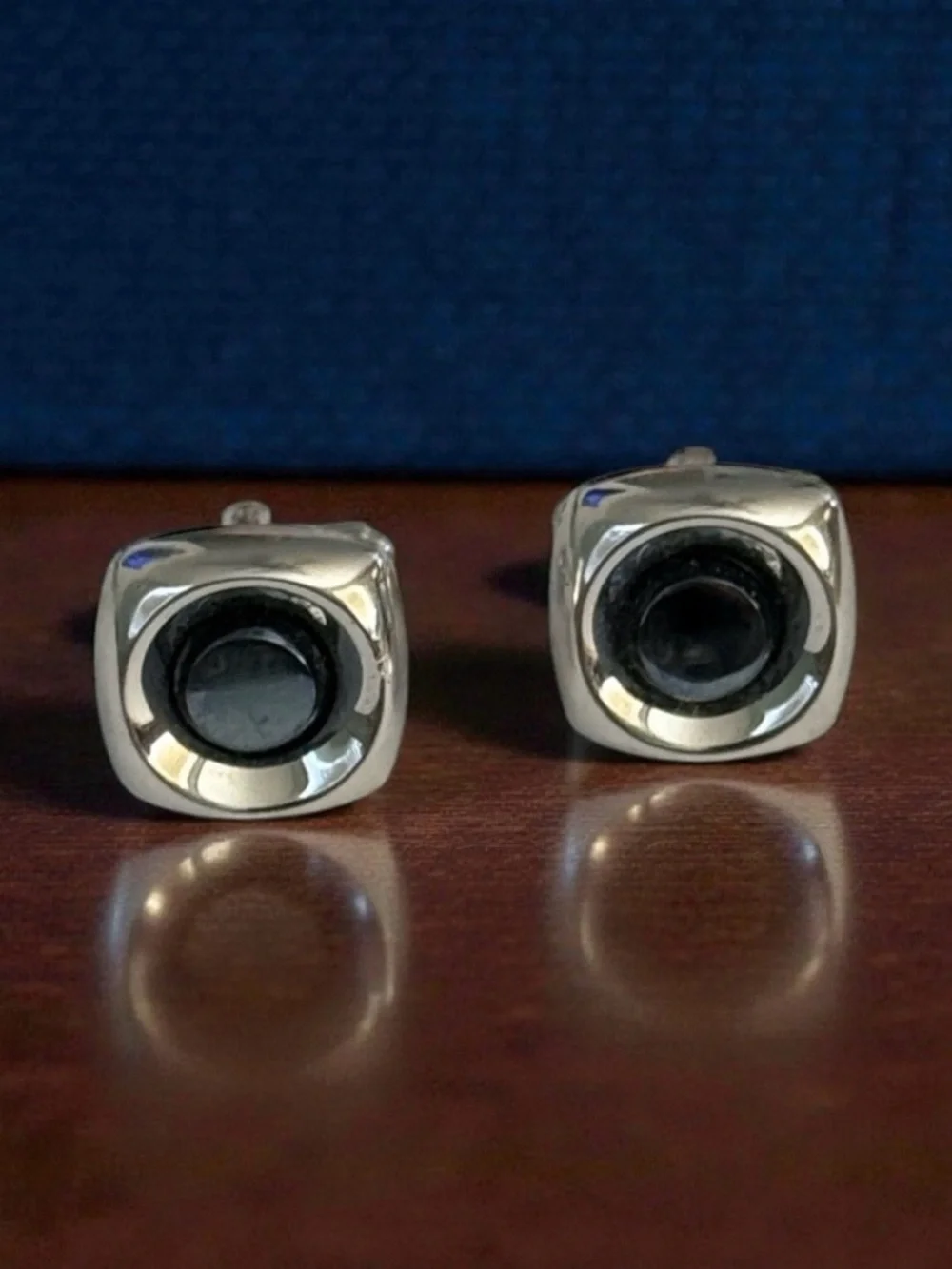 🫶🏻 Vintage Hickok MCM Hematite Silver & Black Cufflinks